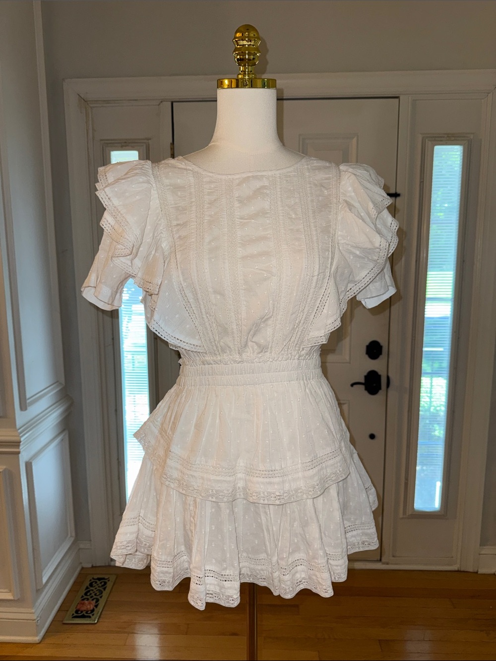 LoveShackFancy White Natasha Mini Dress